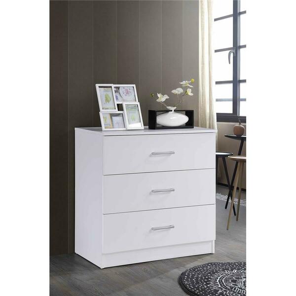 Hodedah 3 Drawer Dresser Hi3Dr White